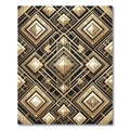 Art Deco Gold Geometric Diamond Rug
