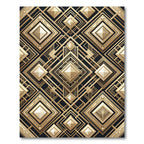 Art Deco Gold Geometric Diamond Rug