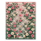 Pink Cream Rose Lattice Trellis Rug