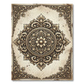 Antique Gold Scrollwork Floral Medallion Rug