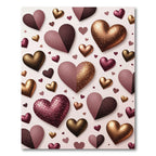 Metallic Rose Gold Heart Shower Rug
