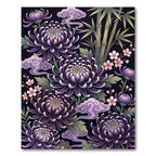 Purple Chrysanthemum Bamboo Cloud Floral Rug