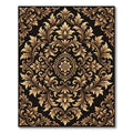 Golden Baroque Floral Swirl Rug