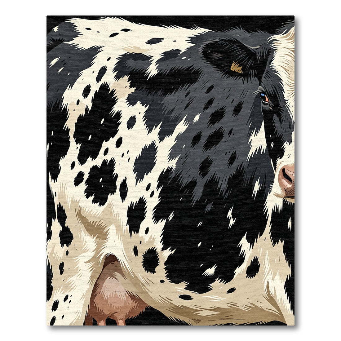 Bold Black and White Holstein Cowhide Rug