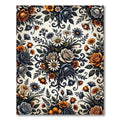 Vintage Orange Gray Floral Swirl Rug