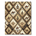 Golden Desert Nomad Geometric Diamond Tile Rug