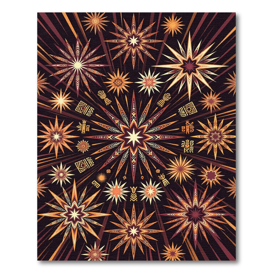 Celestial Radiance Amber Starry Sky Rug