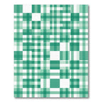 Green White Plaid Geometric Square Arrangement Rug