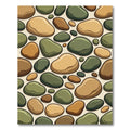 Earthy Stone River Pebble Arrangement Rug