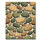 Earthy Stone River Pebble Arrangement Rug