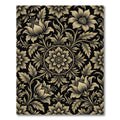 Opulent Black Gold Floral Scroll Rug