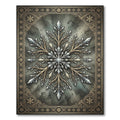Ornate Crystal Snowflake Border Rug