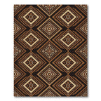 Elegant Brown Earthy Geometric Diamond Rug