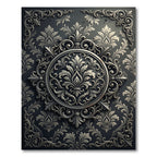 Antique Silver Filigree Scrollwork Medallion Rug