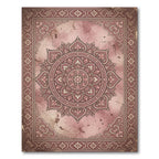 Vintage Rose Floral Medallion Area Rug