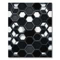 Black White Hexagon Interlocking Art Rug
