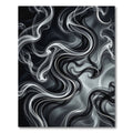 Dark Gray Swirling Smoke Abstract Rug