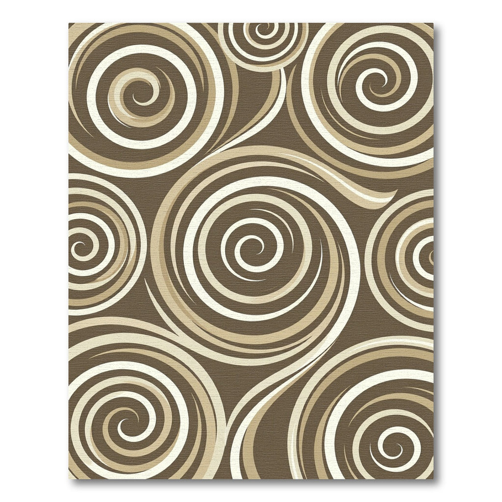 Neutral Earthy Tone Swirling Vortex Rug