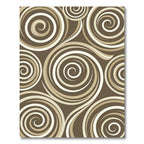 Neutral Earthy Tone Swirling Vortex Rug