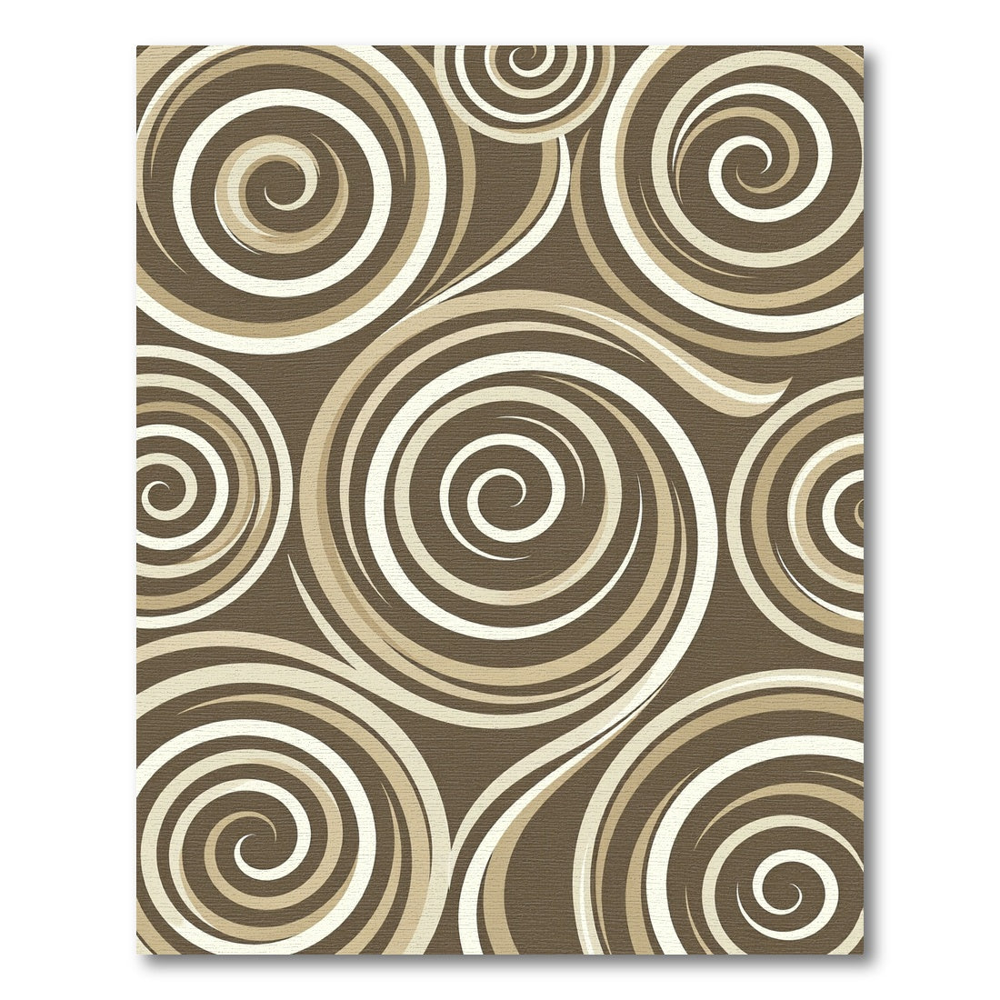 Neutral Earthy Tone Swirling Vortex Rug
