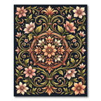 Elegance Blush Floral Symmetry Medallion Rug
