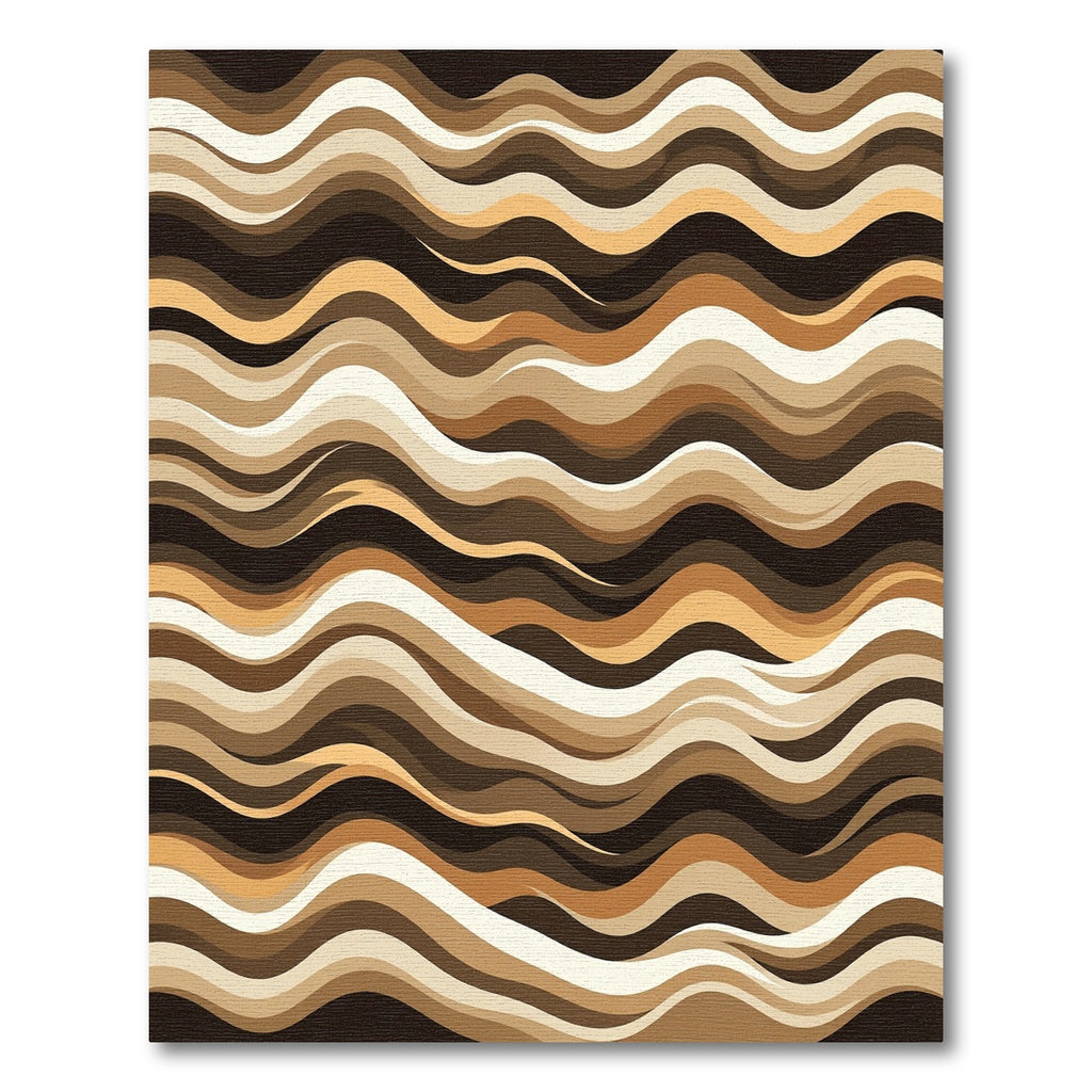 Earthy Tone Wavy Stripes Design Rug