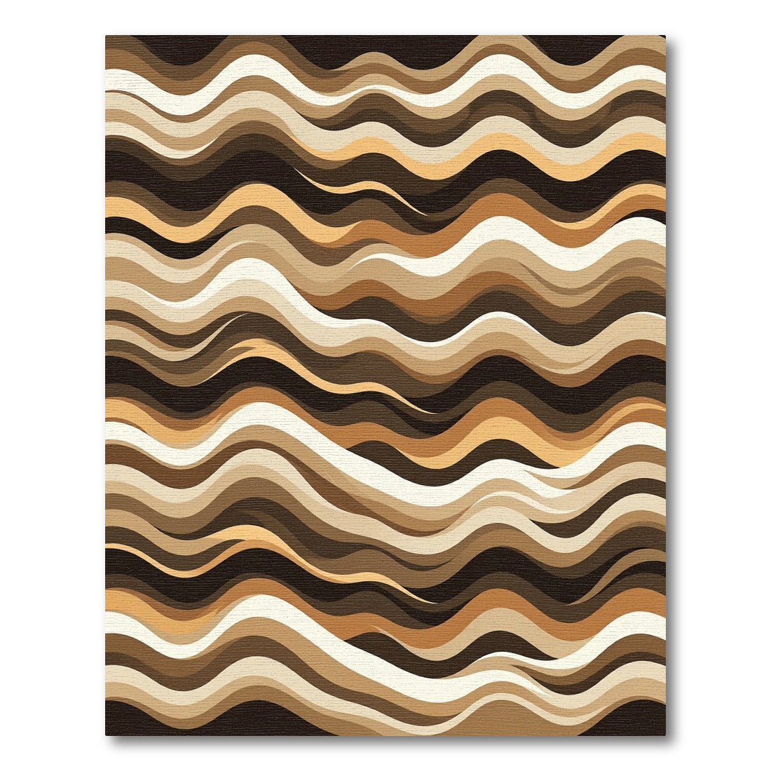 Earthy Tone Wavy Stripes Design Rug