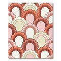 Retro Peach Scalloped Arch Tile Rug