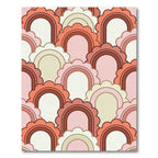 Retro Peach Scalloped Arch Tile Rug