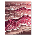 Crimson And Rose Wave Lines Rug