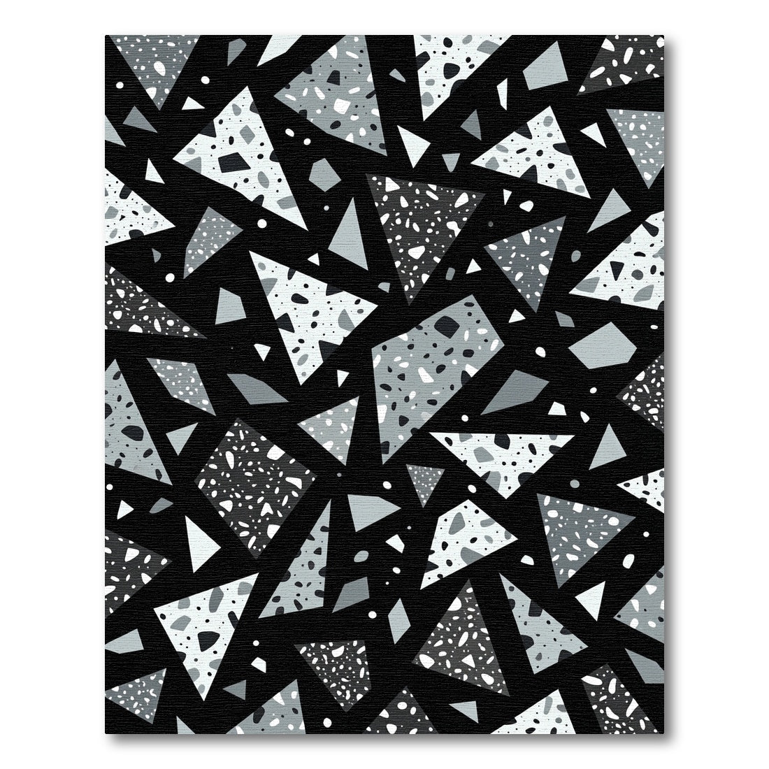 Shades of Gray Terrazzo Triangle Composition Rug