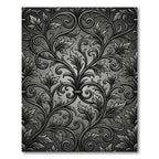 Elegant Black Silver Acanthus Swirl Rug