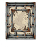 Rustic Wood Grain Stain Layered Rug