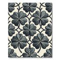 Dark Gray Clover Vine Pattern Rug