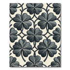 Dark Gray Clover Vine Pattern Rug