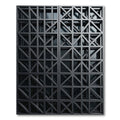 Charcoal Grid Tessellation Geometric Rug