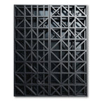 Charcoal Grid Tessellation Geometric Rug