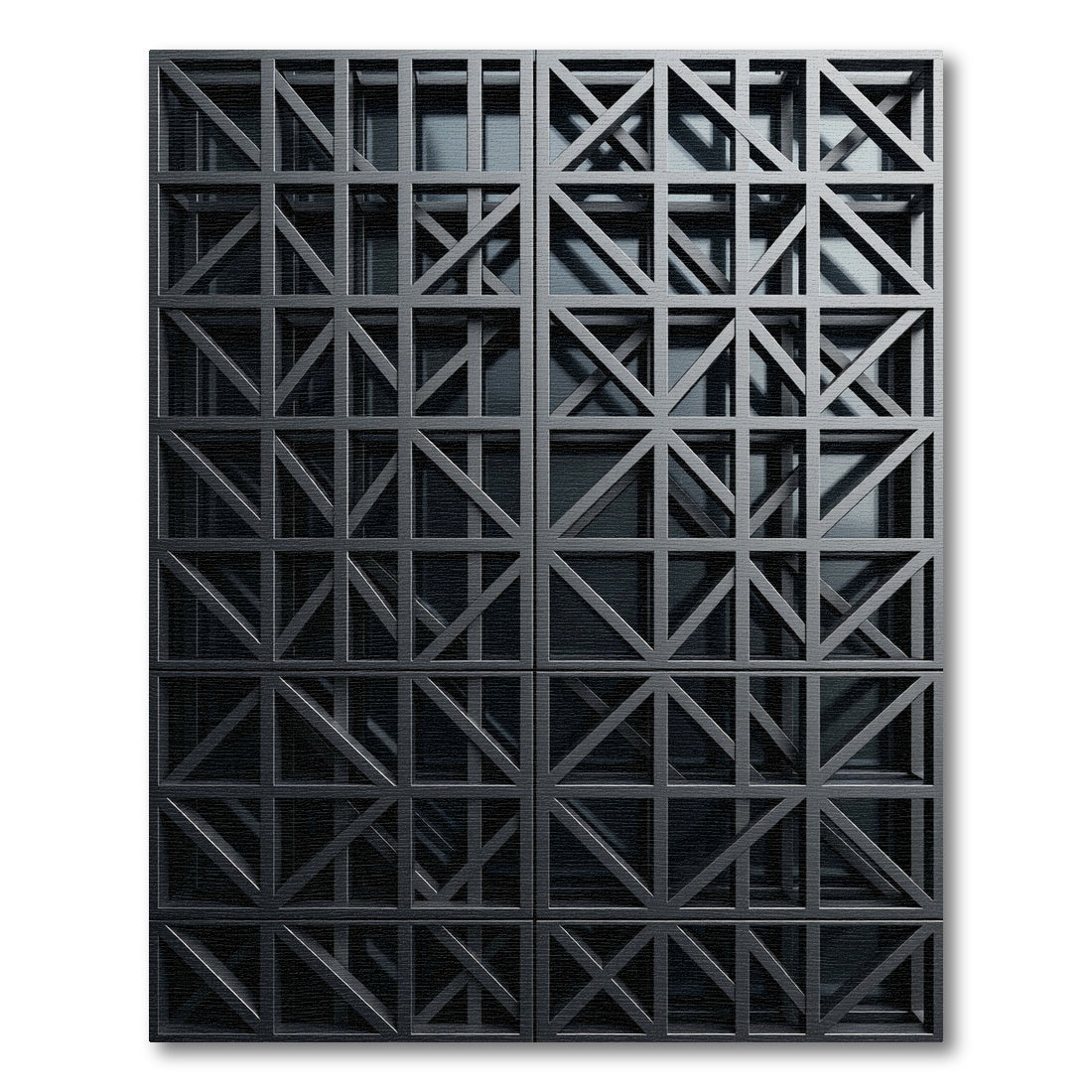 Charcoal Grid Tessellation Geometric Rug
