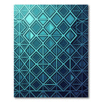 Deep Teal Geometric Diamond Accordion Rug
