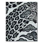 Monochromatic Jaguar and Clouds Graphic Art Rug
