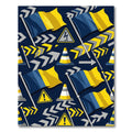 Dynamic Blue and Yellow Traffic Graphic Rug