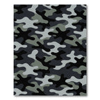 Modern Gray Camouflage Abstract Rug