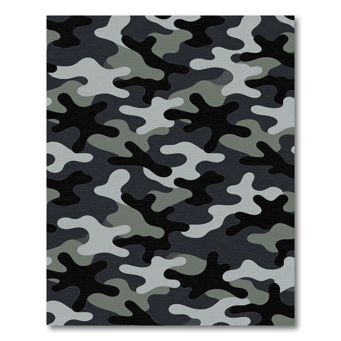 Modern Gray Camouflage Abstract Rug