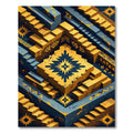 Bold Yellow Geometric Stair Abstract Rug