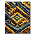 Bold Yellow Geometric Stair Abstract Rug