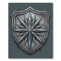 Gothic Metallic Compass Star Shield Rug
