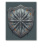 Gothic Metallic Compass Star Shield Rug