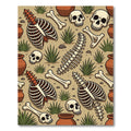 Desert Bone and Terracotta Succulent Tile Rug