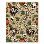 Desert Bone and Terracotta Succulent Tile Rug