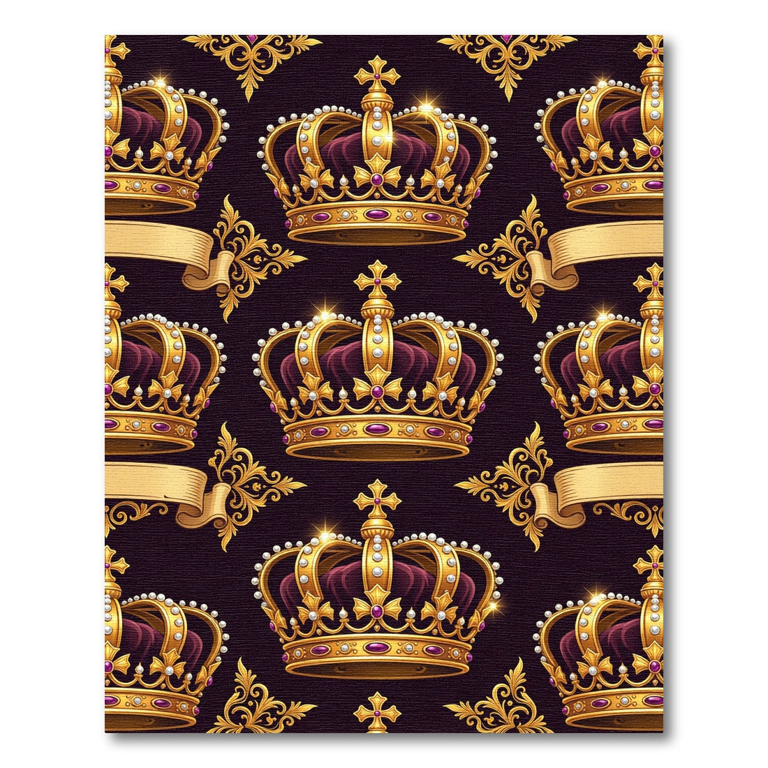 Royal Gold Purple Crown Heraldiclement Rug